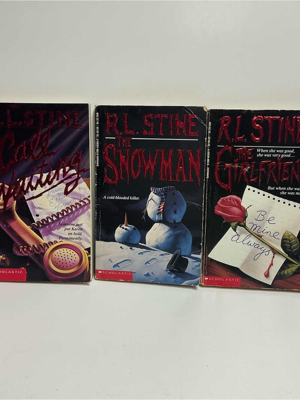 R.L. Stine 90's YA Paperback Books - The Snowman, Call Waiting, The Girlfriend